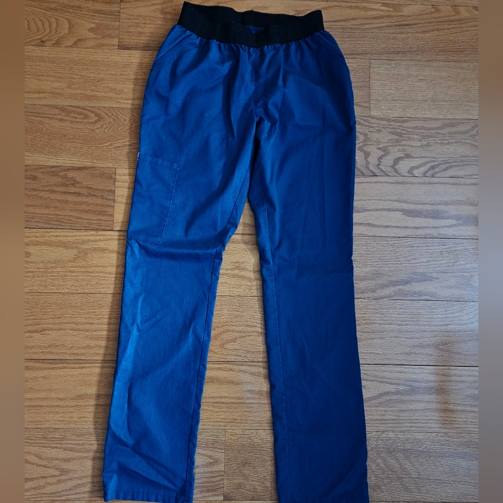 Jaanuu Logo Waistband Scrub Pants- XS Navy Blue